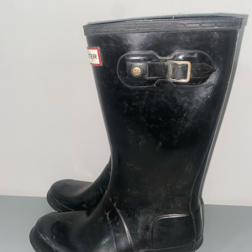 Hunter Womens Black Rubber Rain Tall Boots Size US 3M/4F EU 34 UK 2 - Picture 9 of 9